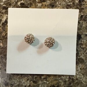 Elegant Gold & Rhinestone Stud Earrings Like Brand NEW